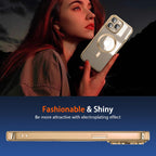 Buy now Magnetic Case for iPhone 15 Pro Max Case with Full Camera Lens Protector [Strong N56 Magnets] [Compatible with Magsafe] Clear Stylish Case for iPhone 15 ProMax Phone Case, Gold Titanium at indiglob india