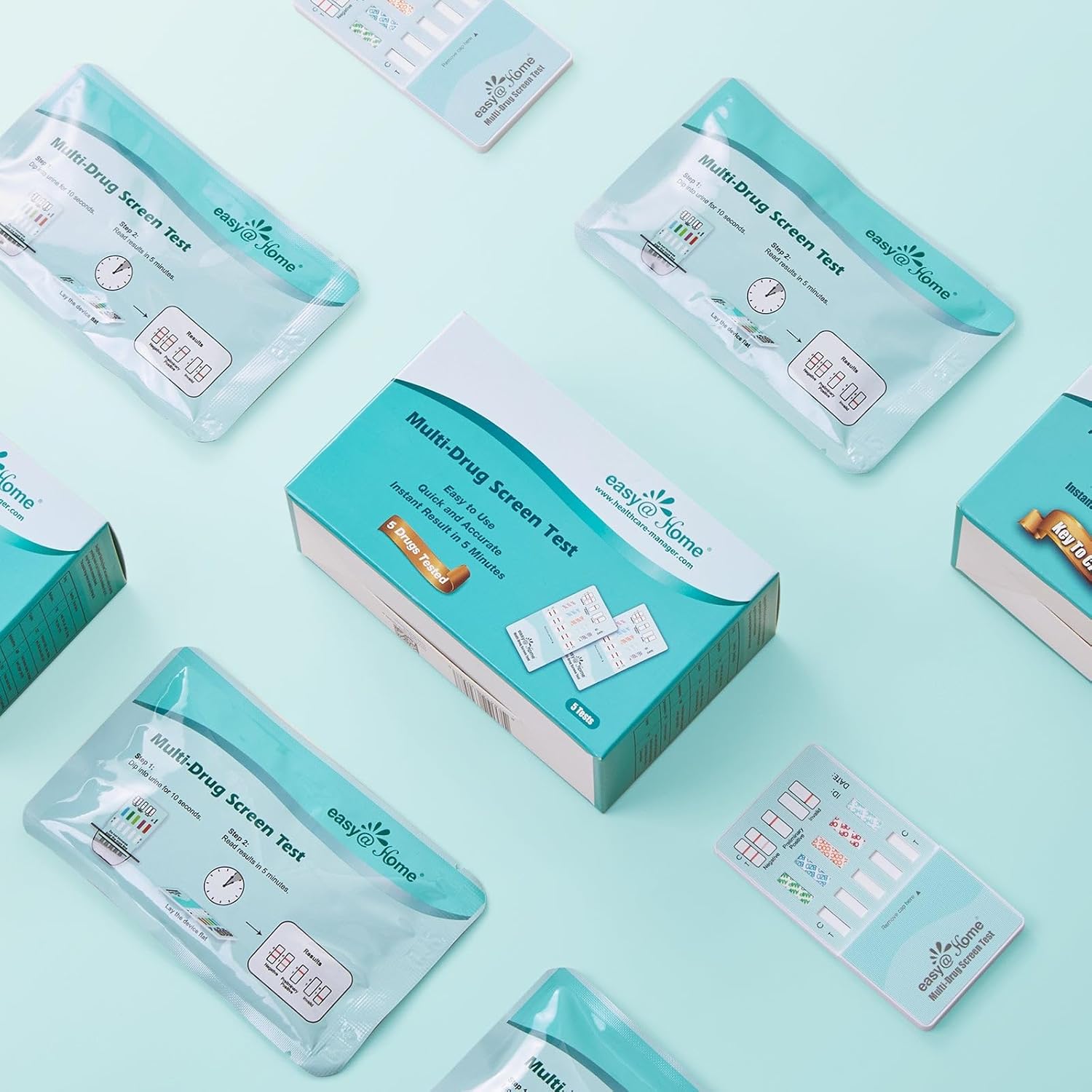 Buy now Easy@Home 5 Panel Urine Drug Test Kit [5 Pack] - THC/Marijuana, Cocaine, OPI/Opiates, AMP, BZO All Drugs Testing Strips in One Kit - at Home Use Screening Test with Results in 5 Mins #EDOAP-754 at indiglob india