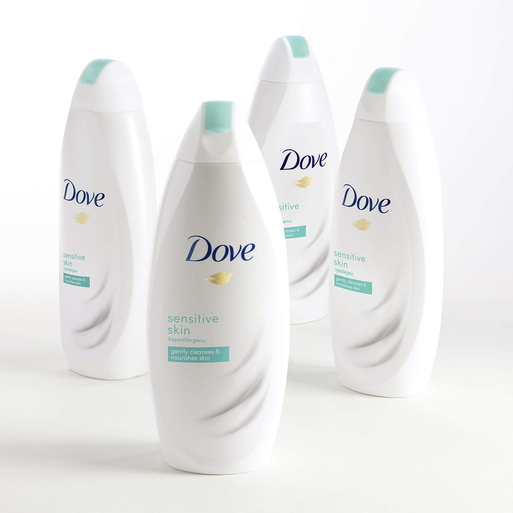 Dove Sulfate Free and Hypoallergenic, Sensitive Skin Body Wash, 22 Fl Oz (Pack of 4)