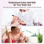 COSLUS C20 Cordless Nail Drill Electric File: Portable All-in-One Kit | Professional for Acrylic Gel Dip Powder Nails, Rechargeable Manicure & Pedicure Machine, Salon Home, Lightweight, Purple