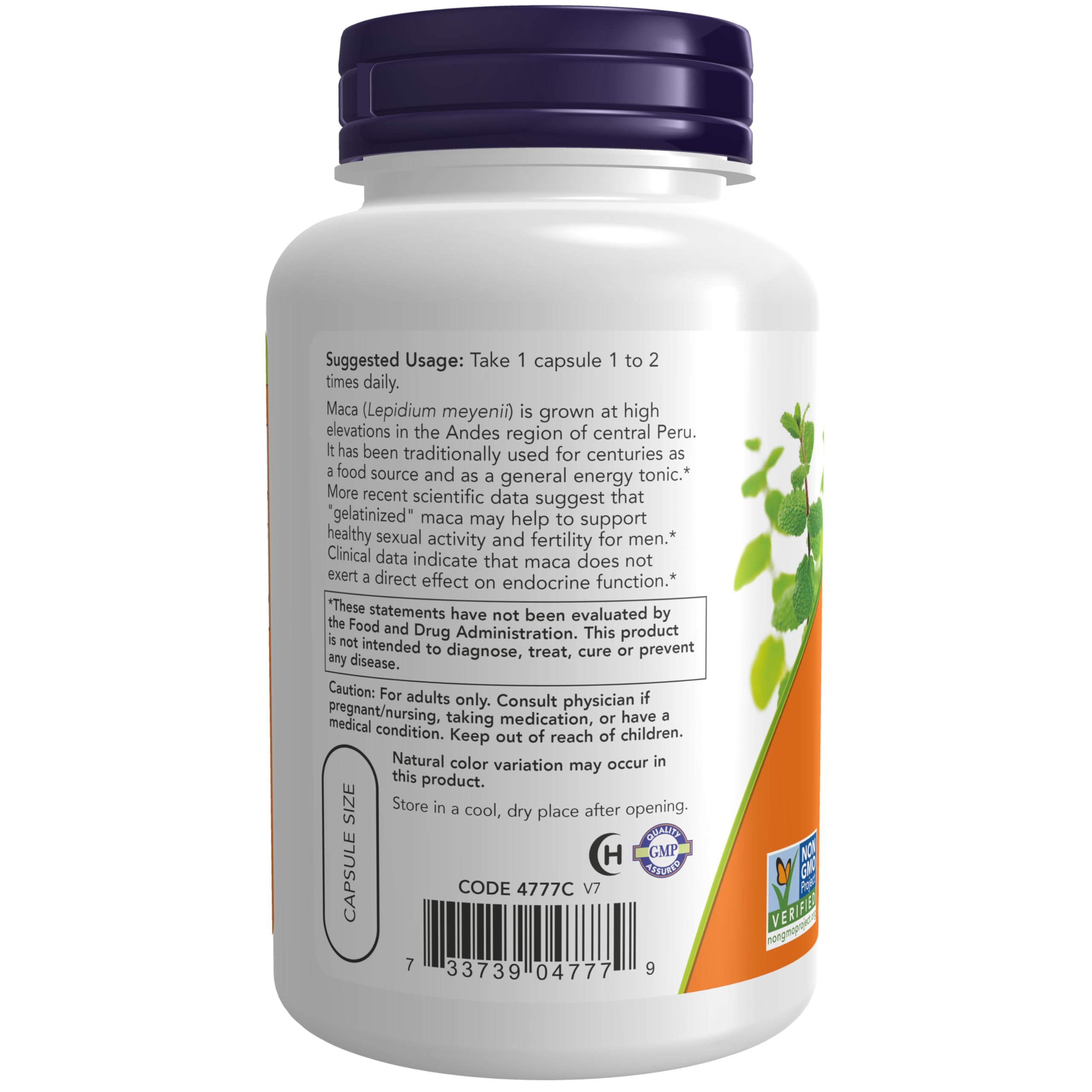 NOW Foods Supplements, Maca (Lepidium meyenii) 750 mg Raw, Reproductive Health*, 90 Veg Capsules