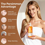 Persimmon Body Wash for Old People Smell, Natural Deodorant Bar Soap for Strong Odor Smelly Feet Remove, Deep Cleansing Body Deodorizing for Eliminating Odor, Kids Safe