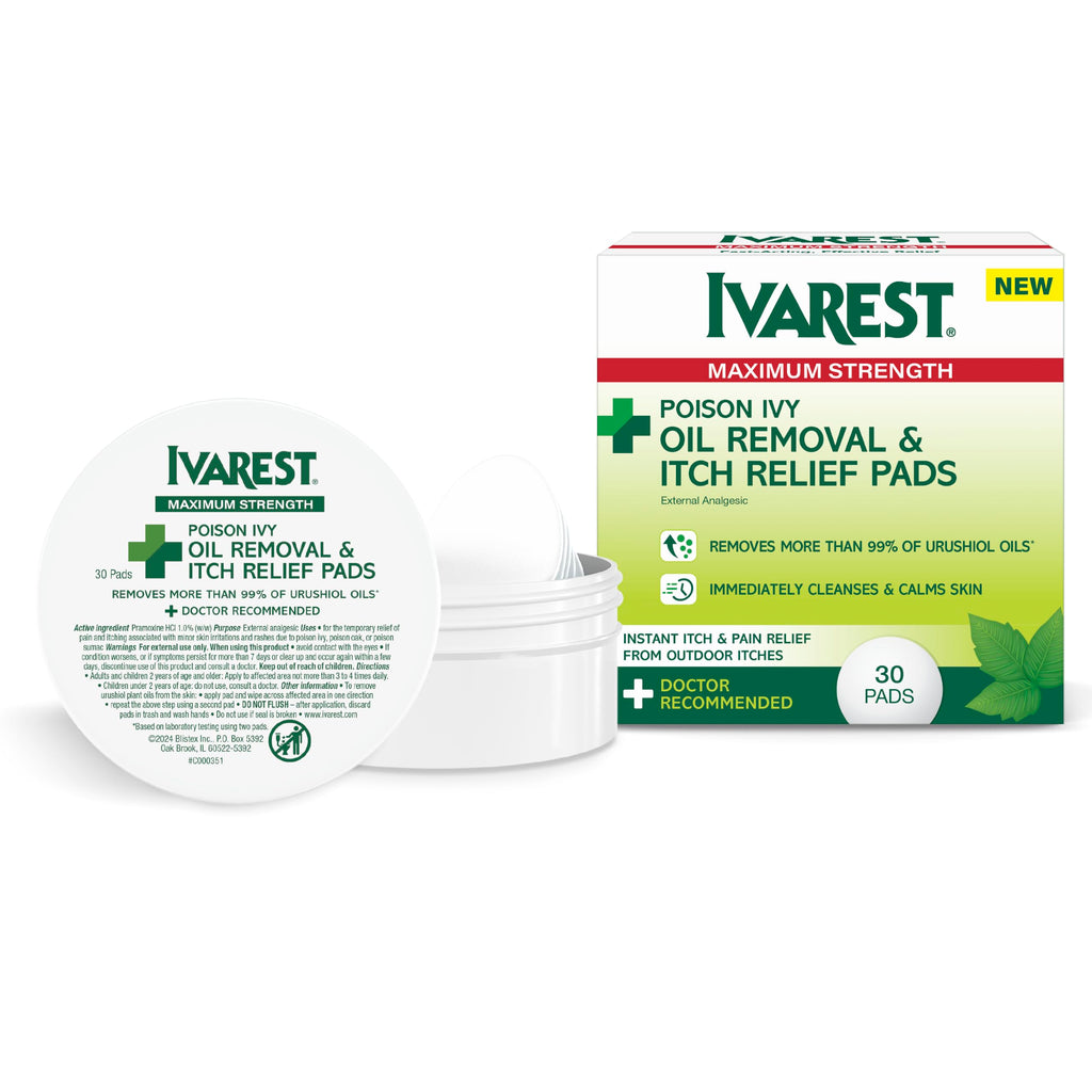 Ivarest Poison Ivy Relief Pads, Fast-Acting Medicated Treatment, 30 Count