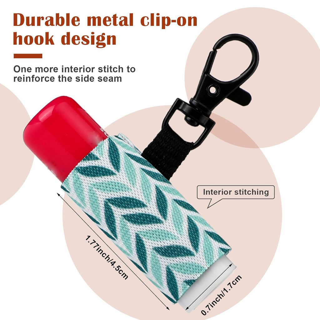 Buy now Sureio 10 Pack Lip Balm Holder Keychain Compact Clip On lipstick Lip Gloss Holder Keychain Elastic lipstick Sleeve Clip (Floral Style) at indiglob india