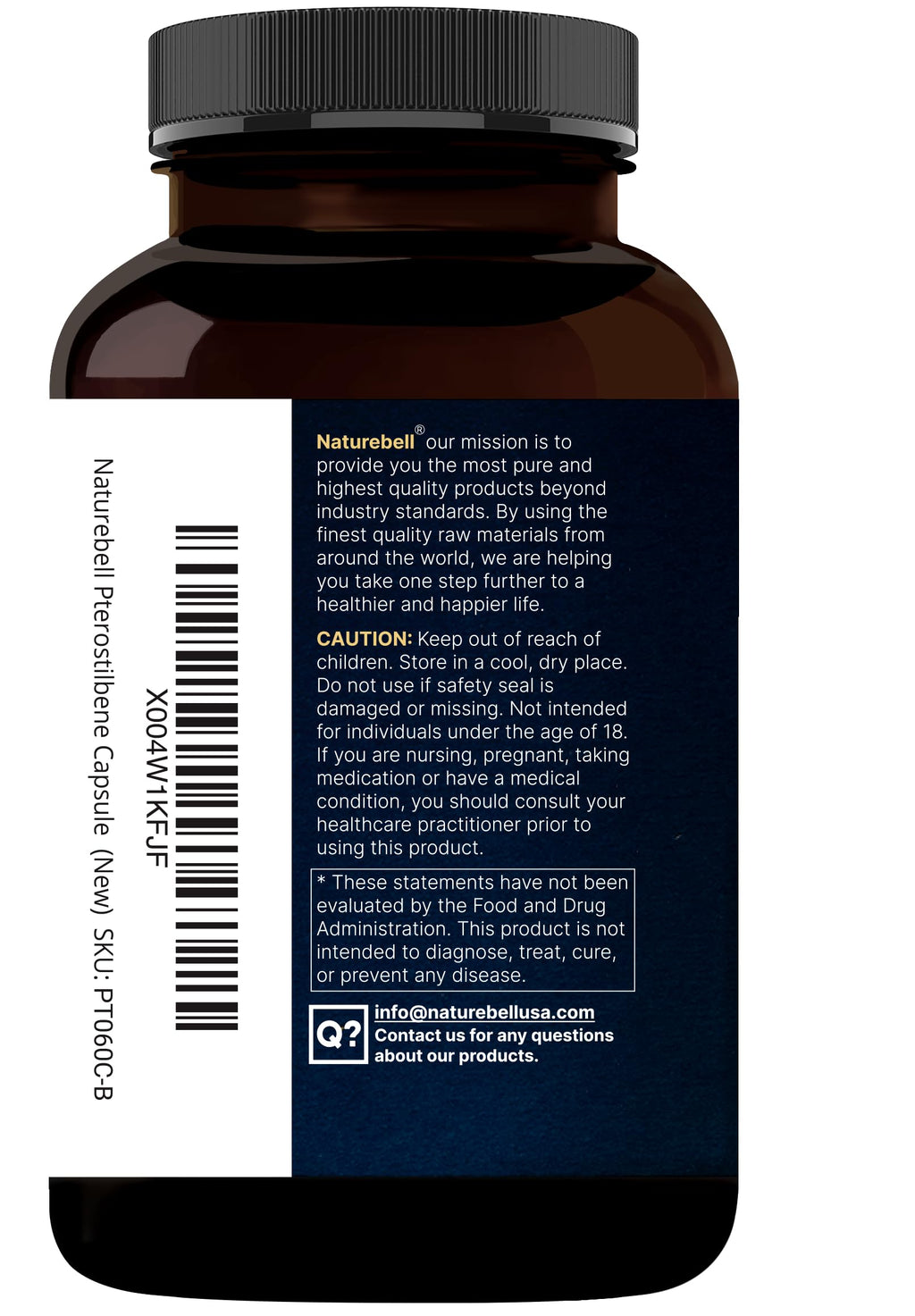 NatureBell Pterostilbene 200 mg Per Serving with Trans-Resveratrol – 200 Capsules – 2-in-1 Antioxidant Polyphenol Formula* – Non-GMO