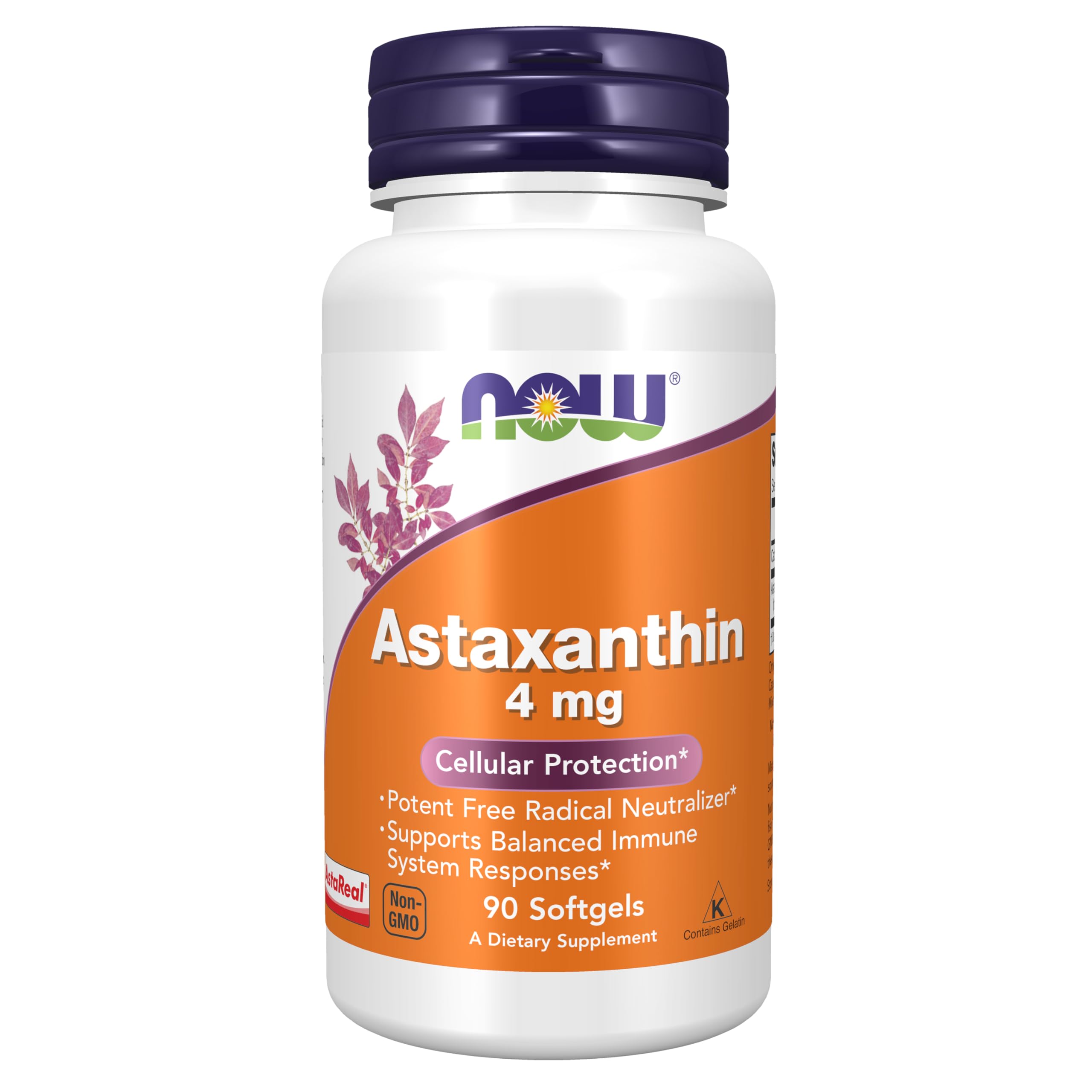 Buy now NOW Supplements, Astaxanthin 4 mg derived from Non-GMO Haematococcus Pluvialis Microalgae and has naturally occurring Lutein, Canthaxanthin and Beta-Carotene, 90 Softgels at indiglob india