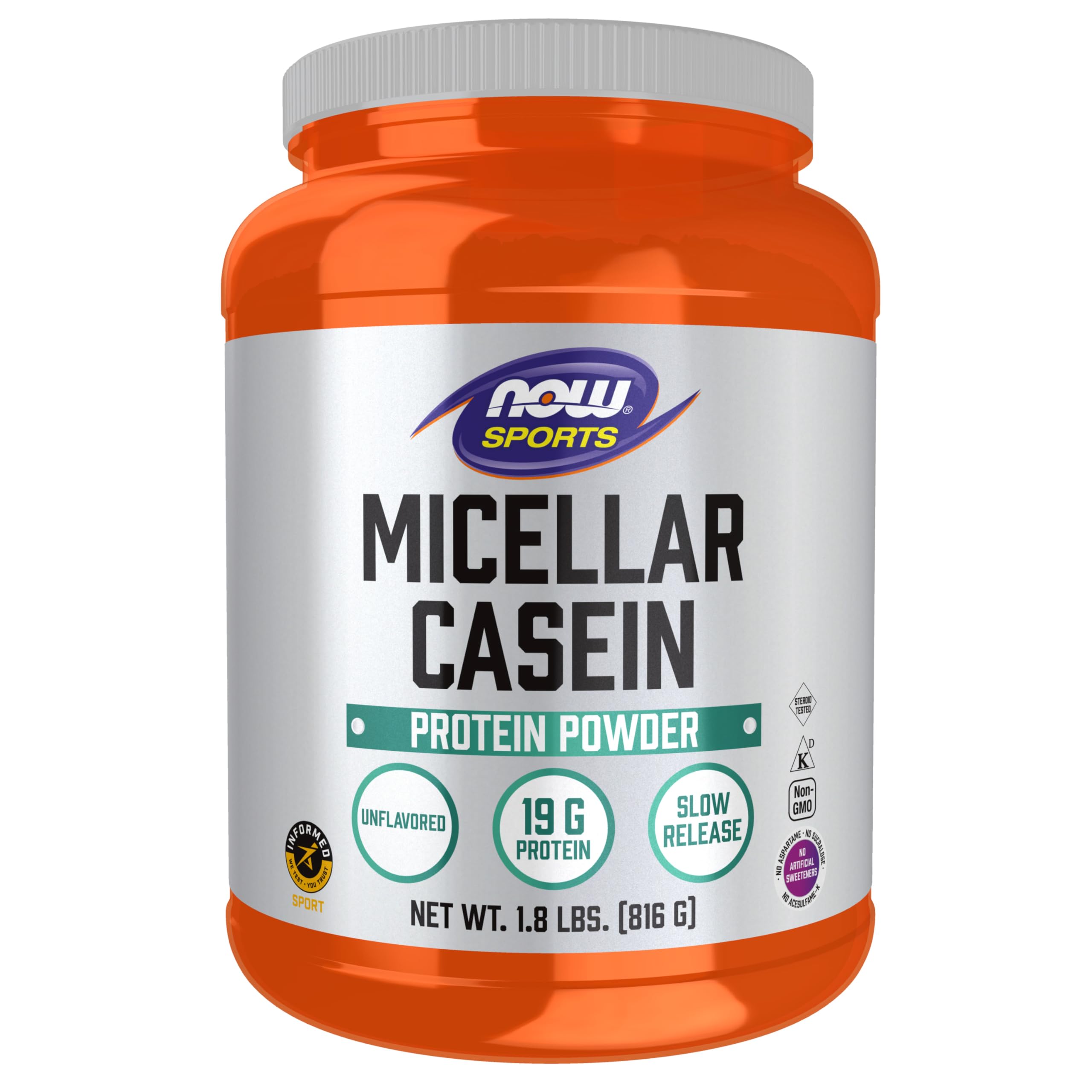 Buy now NOW Foods Sports Nutrition, Micellar Casein 19 g, Slow Release, Unflavored Powder, 1.8-Pound at indiglob india