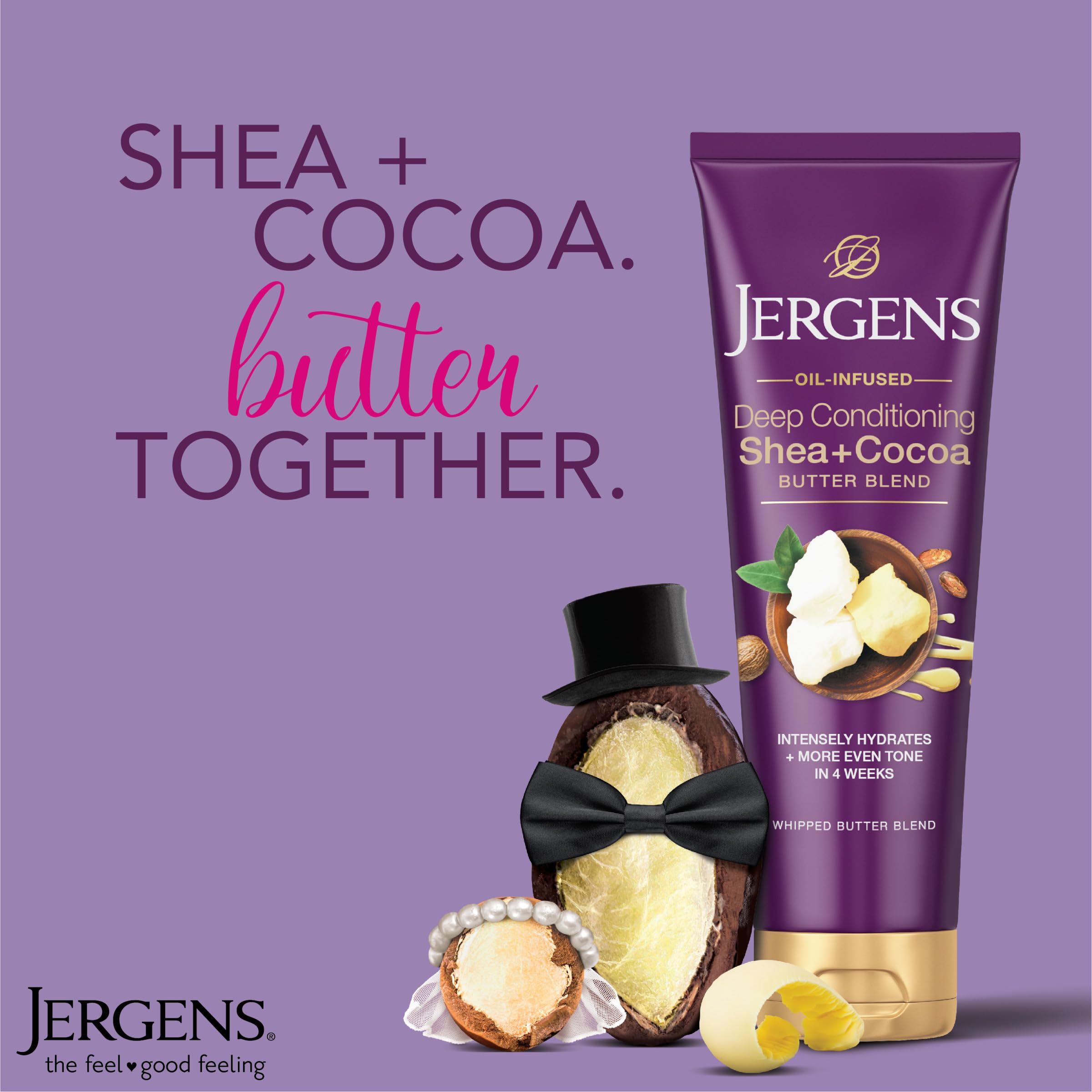 Jergens Shea and Cocoa Whipped Body Butter Lotion, Tone Enriching Hand And Body Lotion for Dry Skin, with Vitamins B3 & E, 8.5 Oz | Whipped Body Butter, Vitamins E & B3, Hydrates Deeply, Evens Skin Tone, Soft Smooth Feel