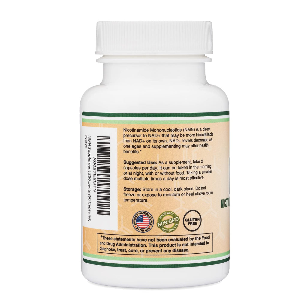 NMN 250mg per Serving, 99% Purity, Cellular Energy & Healthy Aging, 60 Caps