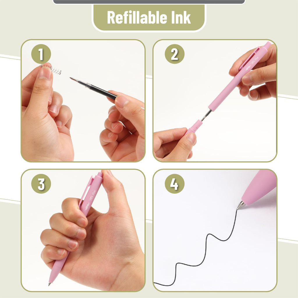 Mr. Pen- Retractable Gel Pens, 22 Pack, Black Ink, Mild Pastel Barrel