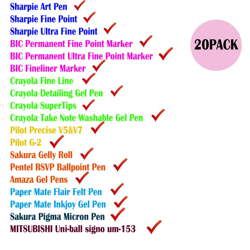 Pen Adapter Set Compatible with Explore Air/Air 2/Air 3/Air 4 and Maker/Maker 3/Maker 4, Pen Adapter Compatible with (Sharpie/Bic/Crayola/Sakura/Pilot/Pentel/Paper Mate/Mitsubishi uni-Ball)