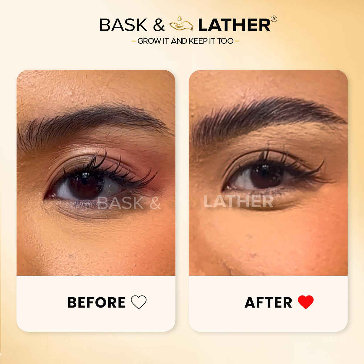 BASK & LATHER Stronghold 24-Hour Brow Gel – Clear Eyebrow Gel with Castor Oil, Argan Oil & Basil Leaf – Flake-Free, Waterproof, Smudge-Proof Eyebrow Setting for Thicker, Fuller Brows, 20mL