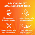 Metamucil, Fiber Thins, Daily Psyllium Husk Fiber Supplement, Supports Digestive Health and Satisfies Hunger, Apple Crisp Flavor, 12 Servings