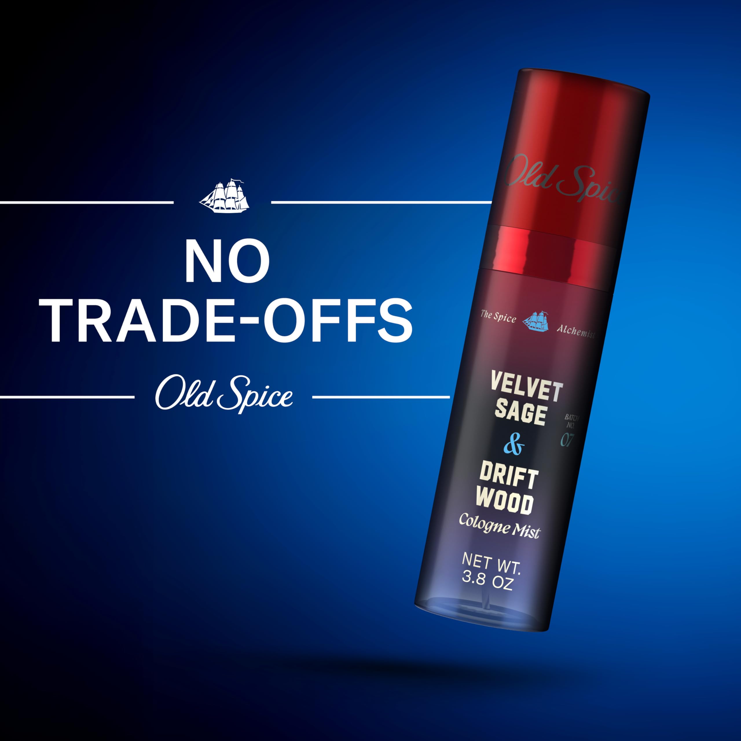 Old Spice Cologne Mist for Men, The Spice Alchemist Collection, 24/7 Cologne Infused Scent, No Trade Off Formula, Free of Parabens & Phthalates, Velvet Sage + Driftwood Scent, 3.8 oz