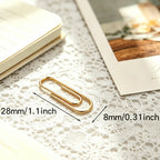 Gold Paper Clips, 120 Count, 1.1 Inch (28mm) Small Paperclips, Office Supplies for Documents, Files, Notes, and Bookmarks
