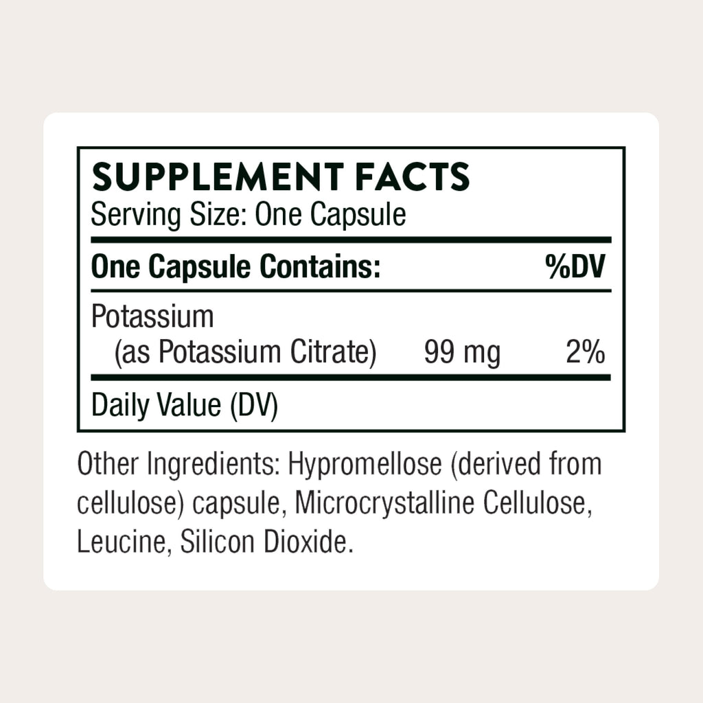 THORNE - Potassium Citrate - Essential Electrolyte Supplement for Muscle Function, Heart Health, Nerve Function & Urinary Tract Health Support* - Third-Party Certified - Gluten-Free - 90 Capsules