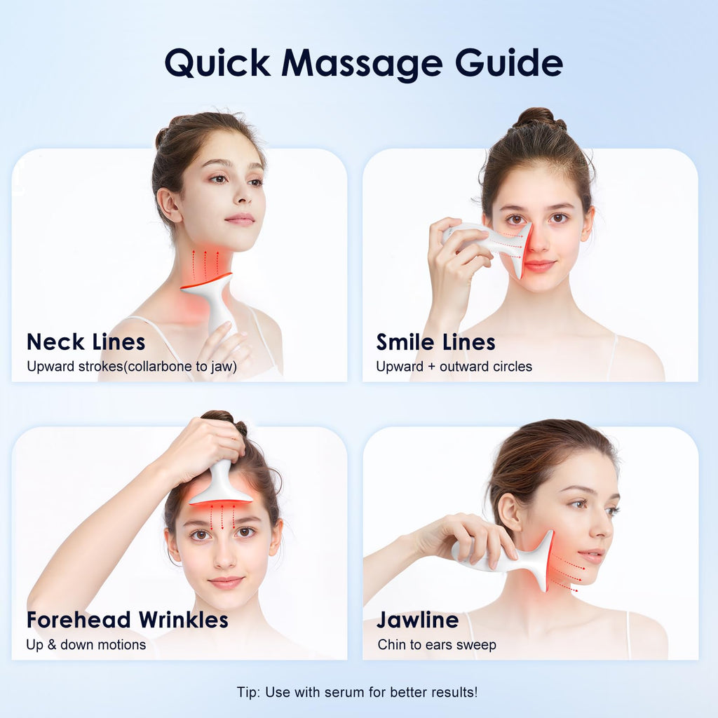 Neck Massager — Portable facial/neck massager with constant temperature heat therapy and vibration massage. USB rechargeable, three adjustable speeds. Relieves fatigue and aids in skincare absorption