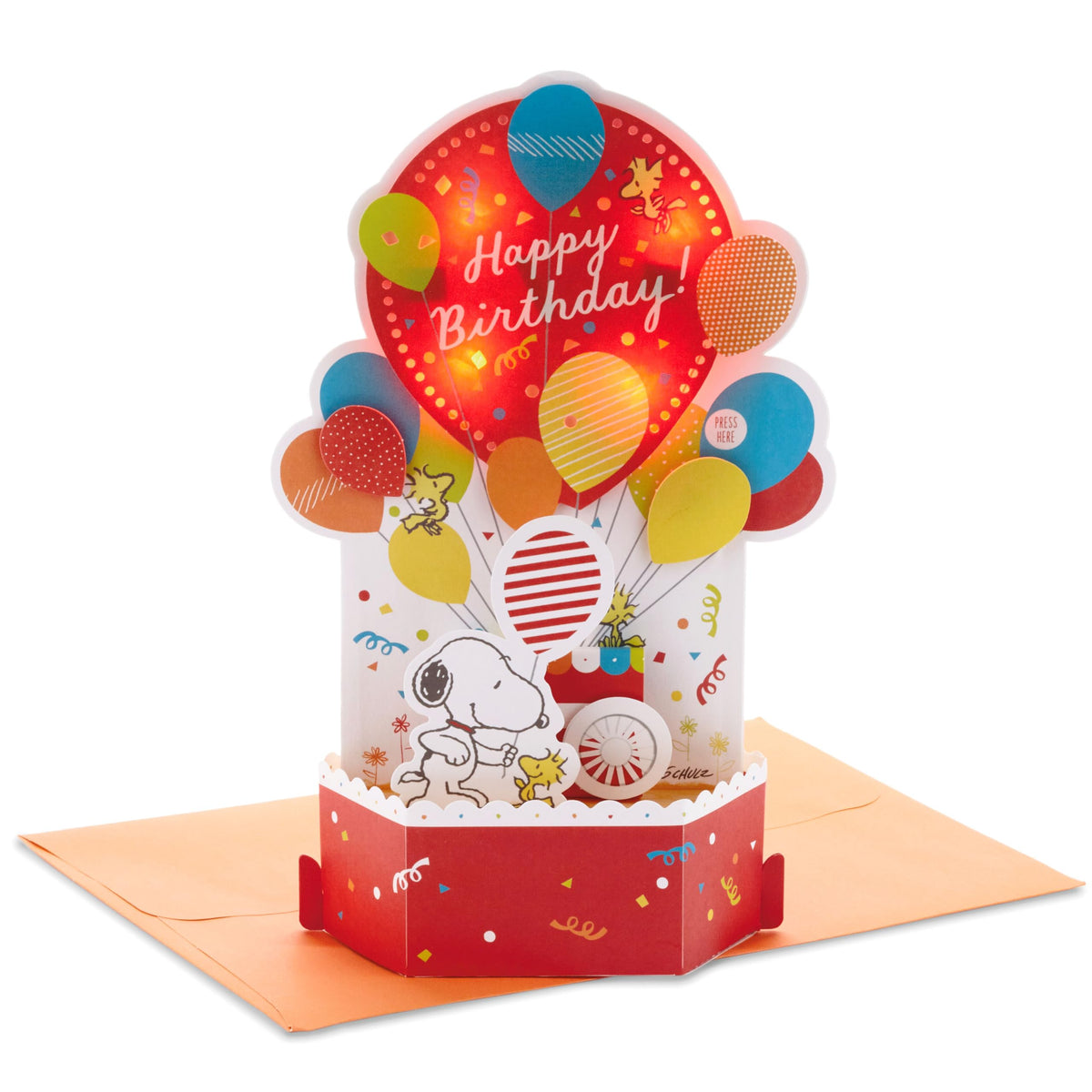 Hallmark Peanuts Pop Up Birthday Card with Music (Snoopy Birthday Balloons)