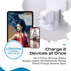 Buy now Ceptics Schuko Germany, France Plug Adapter, Dual Input - Ultra Compact Light Weight - Usa to Russia, South Korea Travel Adaptor Plug - Type E/F (3 Pack) at indiglob india