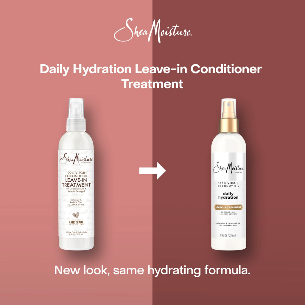 Shea Moisture 100% Virgin Coconut Oil Leave-in Treatment, 8 Ounce | For dry hair and curls - hydrates, softens, detangles, and improves manageability with 100% Virgin Coconut Oil.