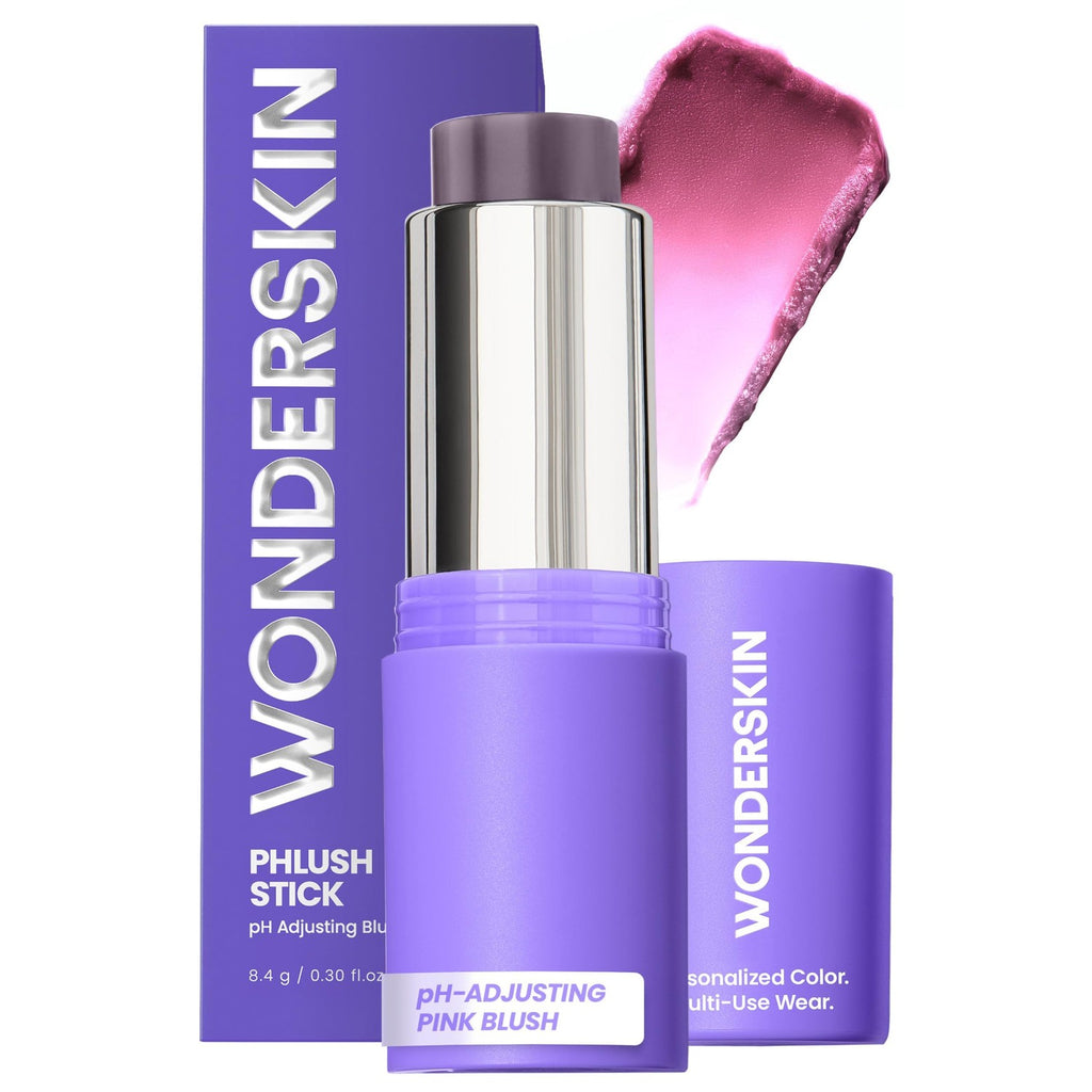 Wonderskin Cream Blush Stick pH-Activated - pHlush Stick, Blush for Cheeks | pH-activated blush stick that color adapts to your skin for a natural-looking flush on cheeks and lips.