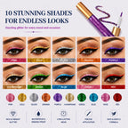 10 Colors Liquid Glitter Eyeliner, Metallic Shimmer Waterproof Makeup
