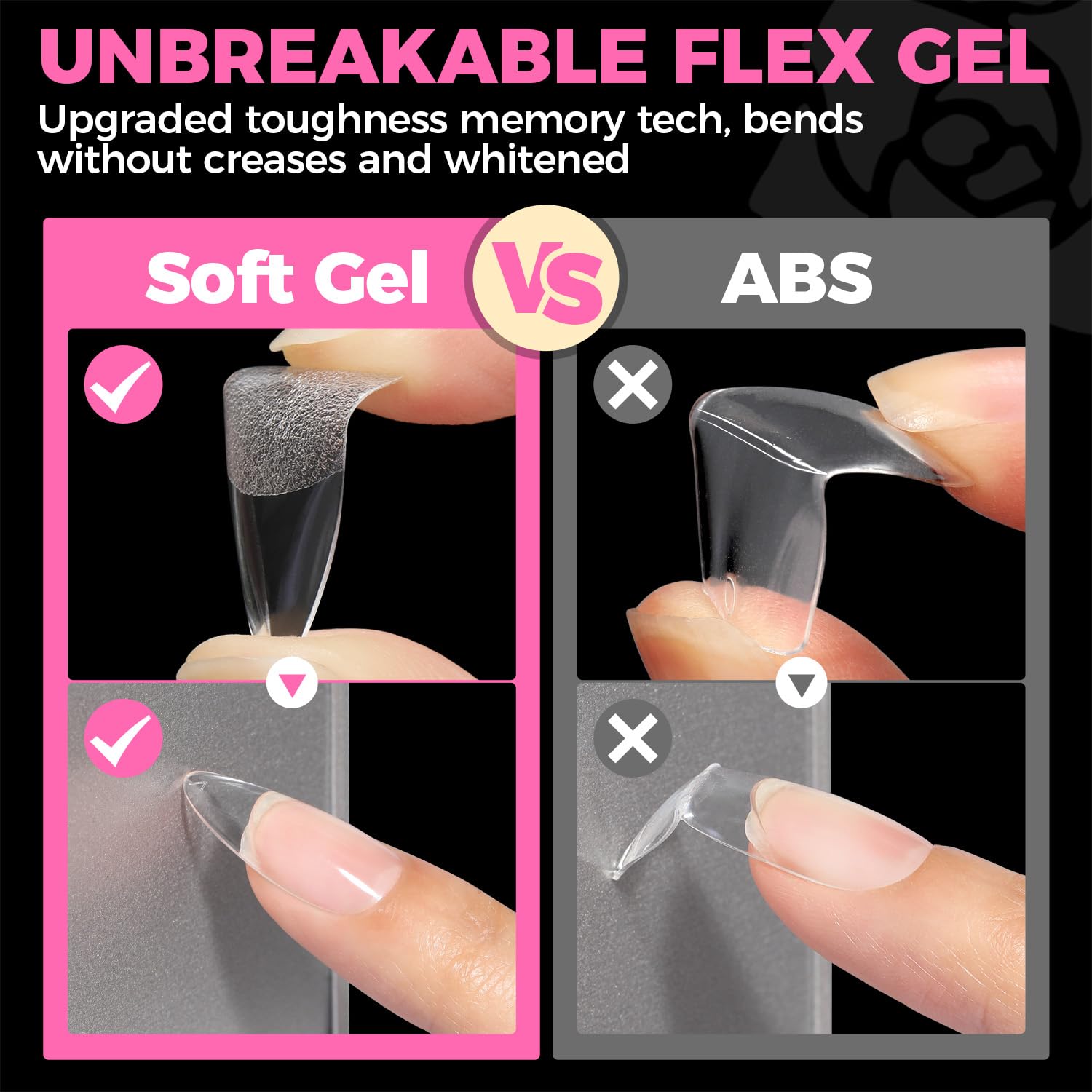 Buy now UNA GELLA Almond Gel Nail Tips, 504PCS Pre Etched Clear Fake Nails Tips Medium Almond Shape - 12 Sizes Full Cover Soft Acrylic Press On Nail Extensions No C Curve Gift for Diy at Home at indiglob india