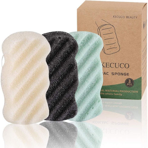 Buy now 3 Pcs Konjac Bath Sponge for Kids, Babys, Infant, Toddler, 100% All Natural KONJAC Shower Body Sponges, 3 Colors and Extra Large Size, Safe for Oily, Dry, Combination or Sensitive Skin at indiglob india