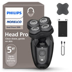 Philips Norelco Head Shaver Pro 9000 Electric Shaver, Clean & Gentle Shave | Electric Shaver for Men and Women, 360° Flexing Head, ComfortCut Blades, PowerAdapt Sensor, 90-Min Runtime, HS9980/40