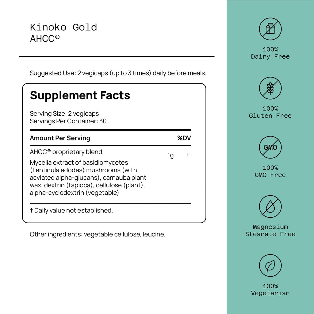Quality of Life Kinoko Gold AHCC, 500mg - 60 caps