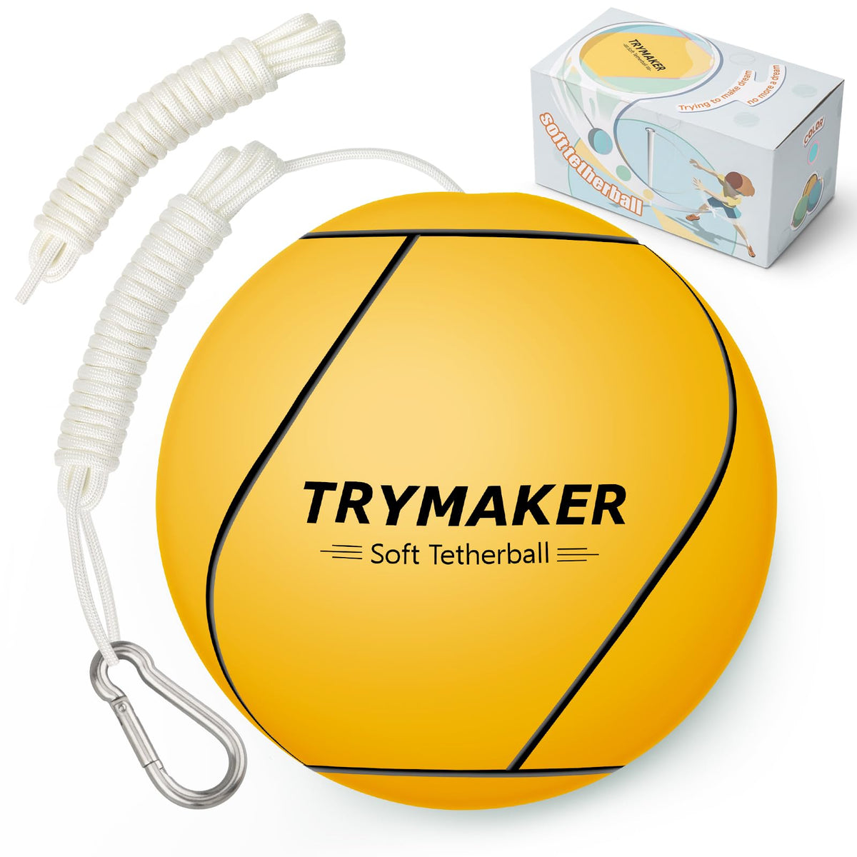 Trymaker Tetherball Ball and Rope, Tether Balls and Rope Set Replacement