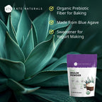 Kate Naturals Inulin Powder Organic from Blue Agave (8oz) | Soluble Prebiotic Fiber for Coffee, Yogurt & Smoothies
