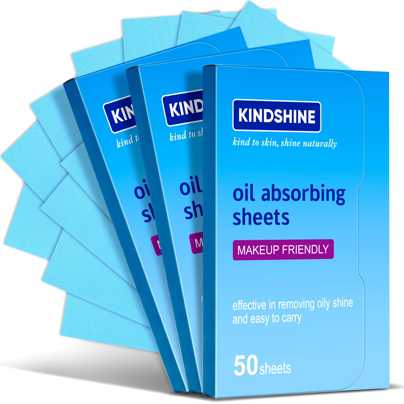 KINESHINE 100Pcs High-Performance Oil Absorbing Sheets for Face | Makeup Friendly, Oil Blotting Sheets for Face, Blotting Papers for Oily Skin, Travel-Friendly, Suitable for men & women