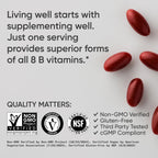 Sports Research® Vitamin B-Complex, 120 Count Plantgels™ | Full Spectrum of B Vitamins with Methylated B12 & Folate - Gluten Free · Plant-Based · Non-GMO · Vegan-Friendly Formula