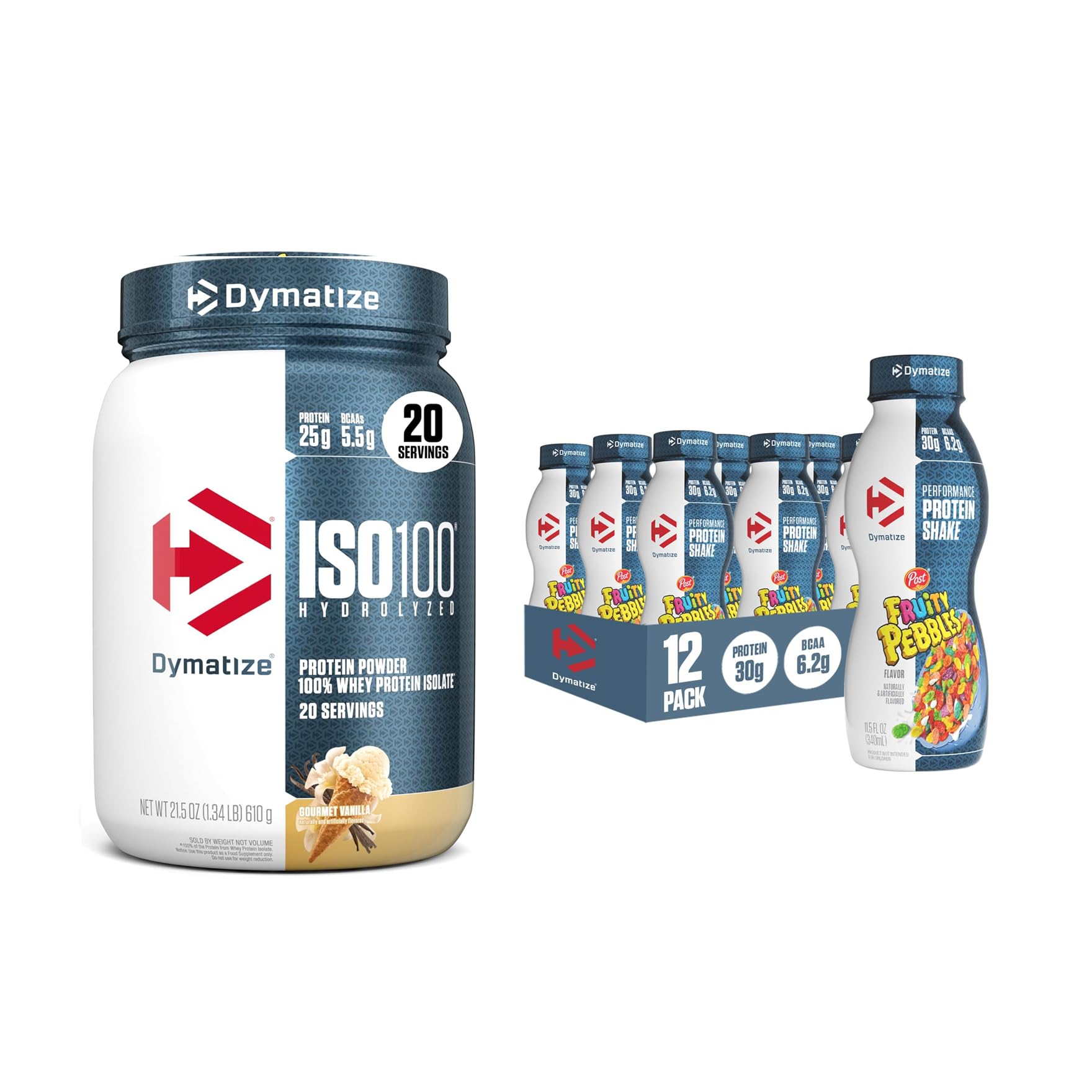 Buy now Dymatize ISO100 Whey Protein Powder Isolate, Gourmet Chocolate, 25g of Protein, 5 Pound, 5.5g BCAAs, Less Than 120 Cal., Gluten Free, 1g Fat, 1g Sugar, 2g Carb (71 Servings) Fruity Pebbles + Gourmet Vanilla 12 Pack + 20 Servings Bundle at indiglob india