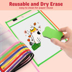 BEVTEE 8 Pcs Dry Erase Pocket Sleeves 10×14 in, Clear Paper Sheet Protector