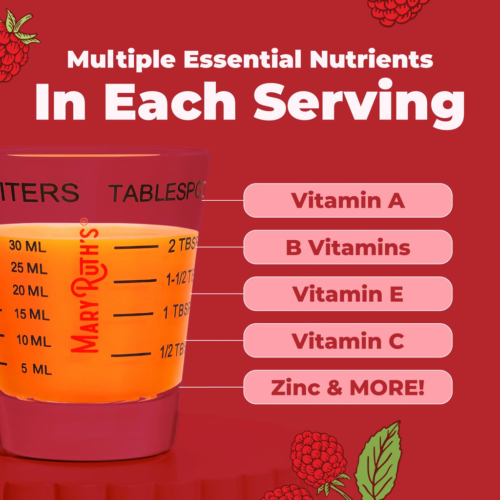 MARYRUTH'S Liquid Morning Multivitamin for Women, Men & Kids, 32 Servings | Vitamin A C D E B6 B12 Biotin Zinc, Beauty, Vegan, Non-GMO, Gluten Free