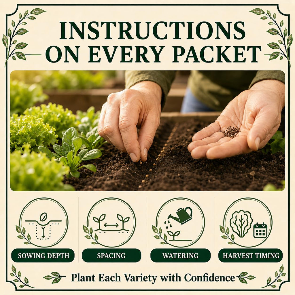 Gardeners Basics Lettuce and Greens Heirloom Vegetable Seed Non-GMO Seeds for Planting Indoors and Outdoor - Lettuce Buttercrunch, Romaine, Arugula, Kale and Spinach, Pack of 5