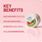 St. Ives Watermelon Lip Scrub, Sugar Exfoliator with 100% Natural Ingredients, Helps Smooth Away Dullness, 0.5 oz Jar