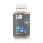 Pure for Men Stay Ready Fiber Supplement Psyllium Husk (120 Vegan Capsules) | Daily Fiber Pills for Men, Psyllium Husk, Aloe Vera, Chia & Flax, Digestive Regularity, Gut Health & Bloating Relief, Vegan