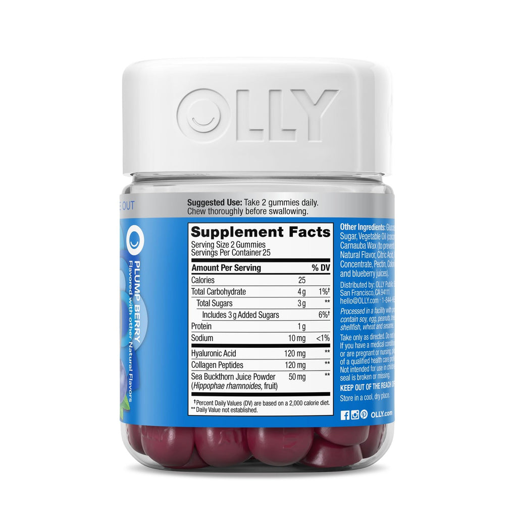 OLLY Glowing Skin, Hydrated & Youthful Skin*, Hyaluronic Acid - 50 Count