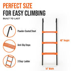N1Fit Trampoline Ladder - Universal 3-Step Trampoline Steps Supporting up to 220 lbs - Powder Coated & UV Treated Trampoline Stairs Accessories for Kids All Weather Exposure - Sturdy & Safe Design