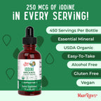 MaryRuth's Organic Iodine Liquid Drops, Potassium Iodide, 15 Month Supply | Potassium Iodide, 1 Year Supply, 450 Servings, Thyroid Health, USDA Organic