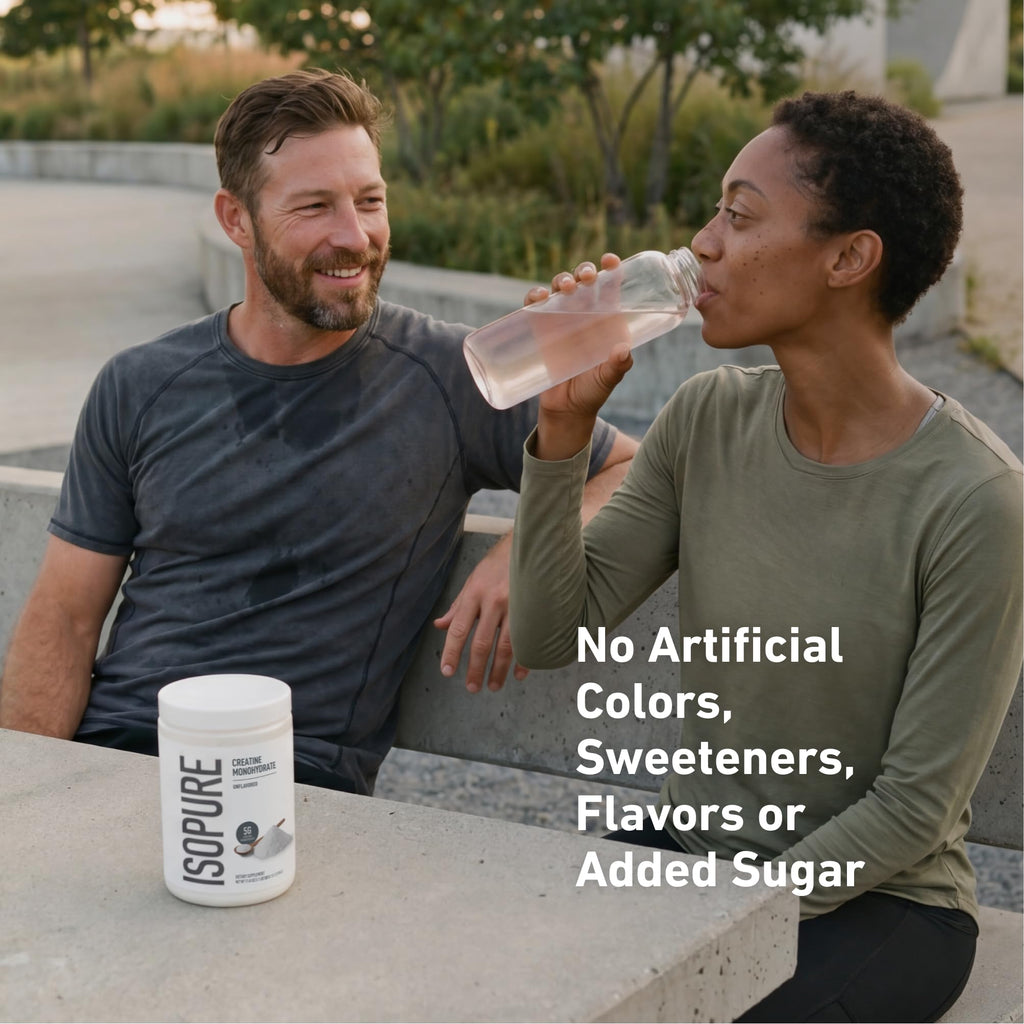 Isopure 100% Pure Creatine Monohydrate Powder, Sugar Free, Unflavored, 5g Creatine Monohydrate Per Serving, 1.1 Lbs, 100 Servings (Packaging May Vary)