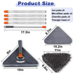 Wall Cleaner Mop, 79-Inch Handle, Baseboard Dust Mop Tool, 6 Pads