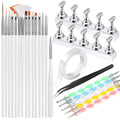 FANDAMEI Nail Art Tools, Nail Stuff, Nail Supplies, Nail Stand, Nail Brush | Nail Art Brushes, Nail Dotting Tool, Nail Stand For Press Ons, Nail Holder For Painting Nails, Nail Tools, Nail Design Tools