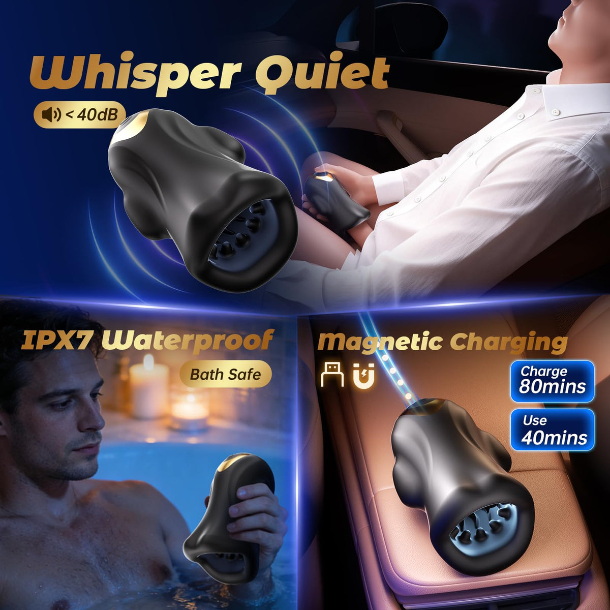 Male Sex Toys for Men Glans Vibrator, AI App Male Masturbator Penis Trainer