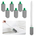 Pumice Stone Toilet Bowl Cleaner with Handle, 1 Wand + 6 Pumice Stones, Clean Hard Water Stains and Rust, Suitable for Toilets, Sinks, and Grills