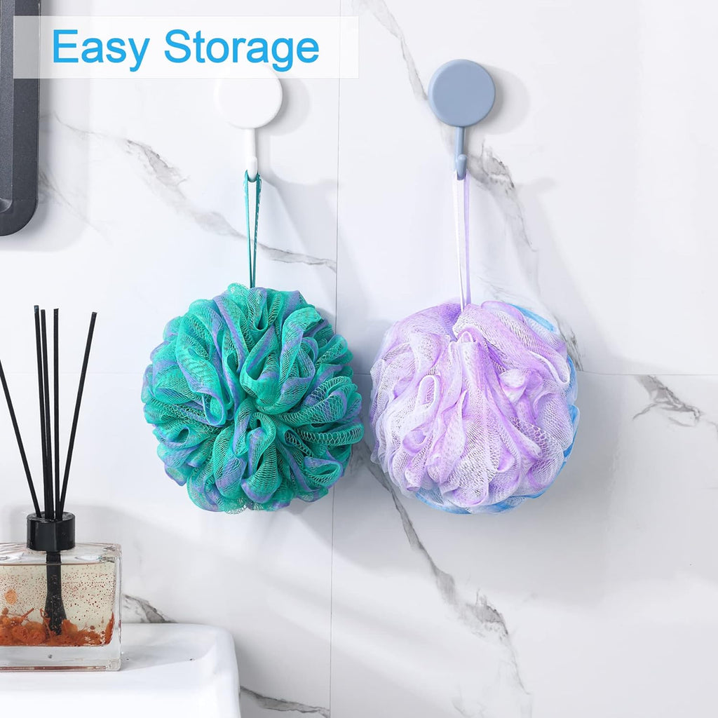 Buy now AmazerBath Loofah Sponge 60g/Piece, Exfoliating Bath Sponge Body Scrubber - Loofa Set of 4 Flower Color (Green-Purple) at indiglob india