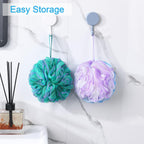 Buy now AmazerBath Loofah Sponge 60g/Piece, Exfoliating Bath Sponge Body Scrubber - Loofa Set of 4 Flower Color (Green-Purple) at indiglob india